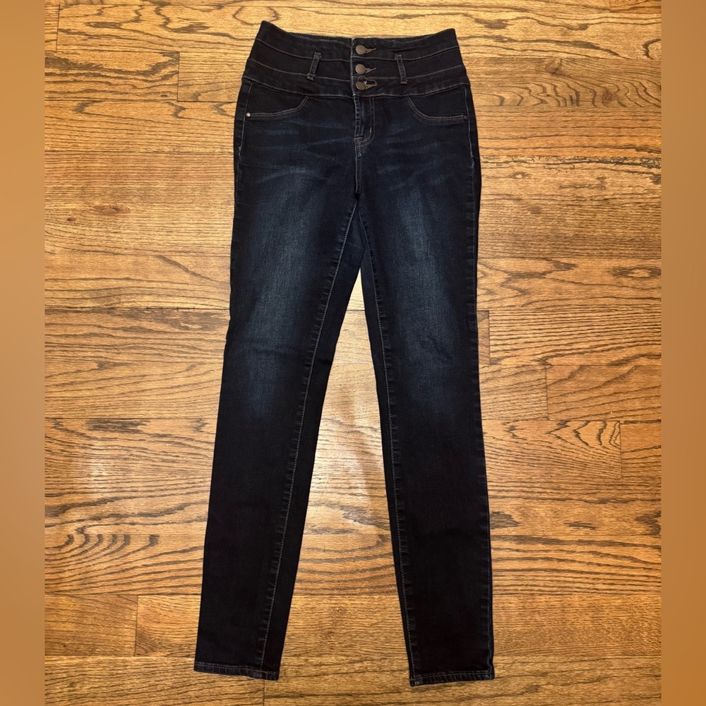 Refuge High Rise Midnight Blue Jeans, Button Fly, size 4